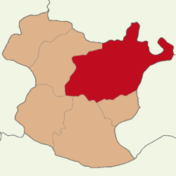 Map showing Gümüşhane District in Gümüşhane Province