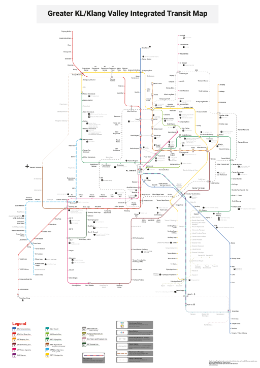 Liniennetzplan, welcher sowohl die heute bestehenden als auch die in Zukunft vorgesehenen Linien darstellt