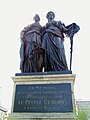 Helvetia (right) with "Geneva" (monument in Geneva)