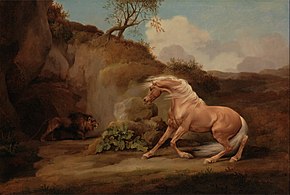 Horse Frightened by a Lion (ca. 1763 -1768), oil on canvas, 70.5 x 104.1 cm., Yale Center for British Art