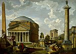Fantasy View with the Pantheon and other Monuments of Ancient Rome, by Giovanni Paolo Panini, 1737, oil on canvas, Museum of Fine Arts, Houston, US