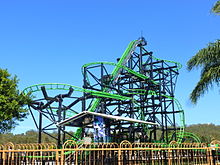 Green Lantern Coaster's layout and station building.