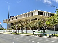 The Hawaii State Capitol is on Beretania Street.