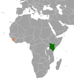 Map indicating locations of Kenya and Sierra Leone