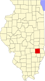 Map of Illinois highlighting Jasper County