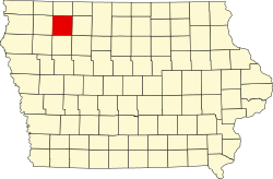 Karte von Clay County innerhalb von Iowa