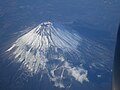 18. Aerial photograph of Mount Fuji on December 3, 2013.