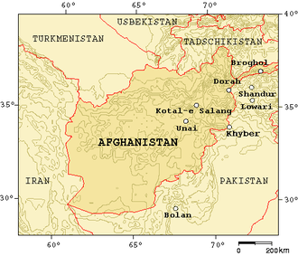 Bergpässe in Afghanistan