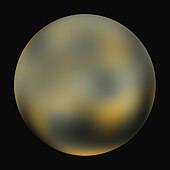 Pluto from Hubble, computer enhanced