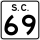 South Carolina Highway 69 marker
