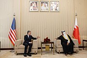 Secretary Blinken with Bahraini Prime Minister and Crown Prince Salman bin Hamad Al Khalifa in Manama, Bahrain, March 2024