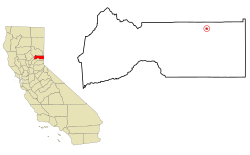Location in Sierra County and the state of California