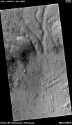 Surface in Argyre quadrangle as seen by HiRISE, under the HiWish program. This is the image of the surface from a single HiRISE image. The scale bar at the top is 500 meters long.