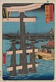 Aki Province: Itsukushima, Depiction of a Festival (Aki, Itsukushima, Sairei no zu from Famous Views of the Sixty-odd Provinces) by Hiroshige