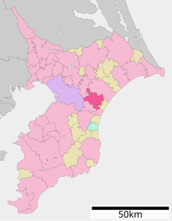 Location of Tōgane in Chiba Prefecture