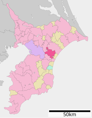 Lage Tōganes in der Präfektur