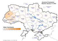 Yulia Tymoshenko (First round) - percentage of total national vote (25.05%)