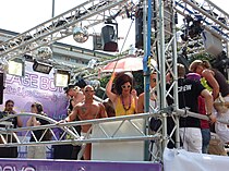 Der TIMM-Wagen, auf dem die Castings stattfanden, beim Cologne Pride 2009
