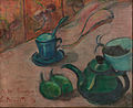 Still life with teapot, cup and fruit, 1890.
