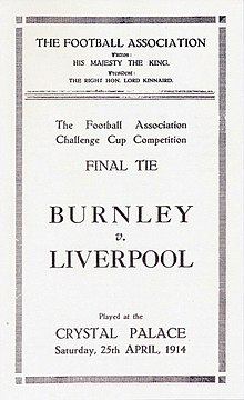 Programme of the 1914 FA Cup final