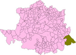 Location of Alía in Cáceres
