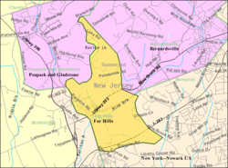 Census Bureau map of Far Hills, New Jersey
