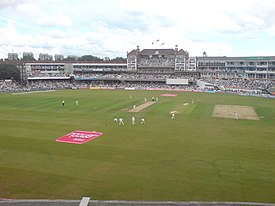 A view of the playing area of The Oval (pictured) in London