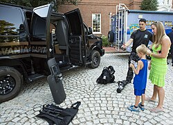Special Response Team (S.R.T.) equipment shown during National Night Out