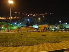The area of the mountain at night