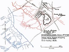 Trench map depicting the Hohenzollern Redoubt..