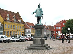 Statue of King Frederik VII in the centre of Køge's town square