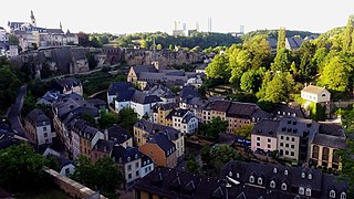 View of the Luxembourg center cityscape from Cité Judiciaire