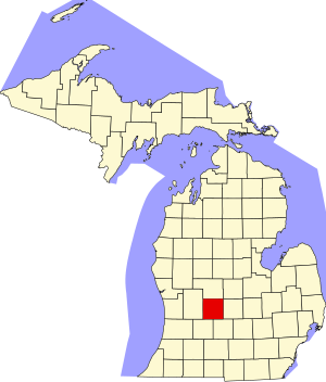 Map of Michigan highlighting Ionia County