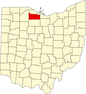 Map of Ohio highlighting Sandusky County