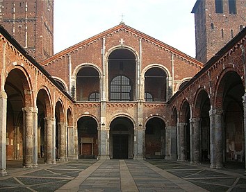 The Romanesque atrium at the Basilica of Sant'Ambrogio, Milan