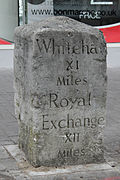 Milestone on Sutton High Street, Sutton, London