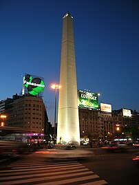 The Obelisk of Buenos Aires, Argentina, erected in 1936 to commemorate the quadricentennial of the foundation of the city