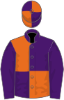 Purple and orange (quartered), purple sleeves, quartered cap