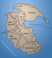 Karte von Pangaea mit dem Panthalassa