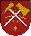 Steinbeil und Bergeisen, Wappen von Poproč, Slowakei