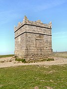 Rivington Pike, near Horwich, atop the West Pennine Moors, is one of the most popular walking destinations in the county; on a clear day the whole of the county can be viewed from here.