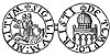A Seal of the Knights Templar, with their famous image of two knights on a single horse, a symbol of their early poverty.