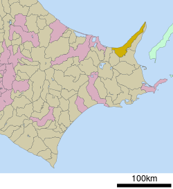 Location of Shari in Hokkaido (Okhotsk Subprefecture)