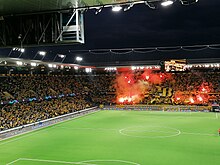 Das Wankdorf Stadion vor einem Champions League Playoff Match zwischen BSC YB und Ferencvaros
