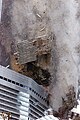 Debris of the South Tower collapsing onto the Marriott Hotel.