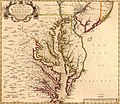 Image 4Map of Chesapeake Bay area by John Senex, 1719, with Baltimore County labeled near Maryland's border with Pennsylvania. (from History of Baltimore)