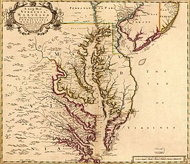 A new map of Virginia, Maryland and the improved parts of Pennsylvania & New Jersey, 1719