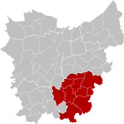 Location of the arrondissement in East-Flanders