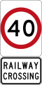 Railway Crossing Speed Limit (used in New South Wales)
