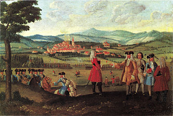 Die Beschießung von Wil SG am Abend des 21. Mai 1712 während des 2. Villmergerkrieges, Öl auf Leinwand, Schweizerisches Landesmuseum, Zürich